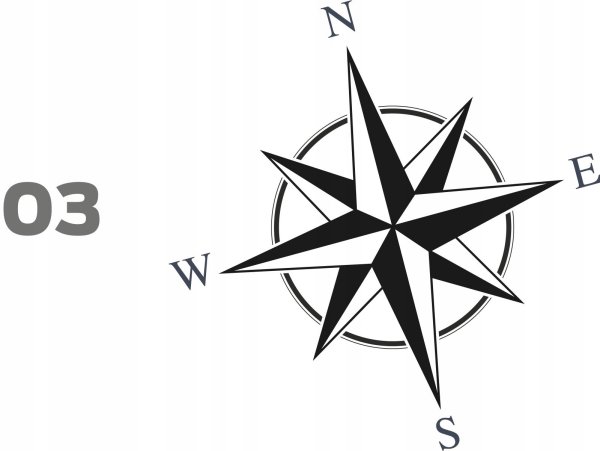 Наклейка роза ветров