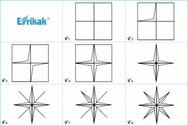 Как нарисовать розу ветров
