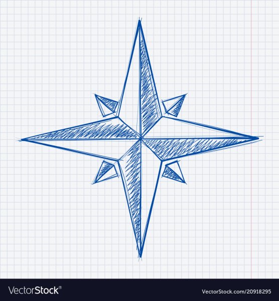 Роза ветров рисунок ручкой