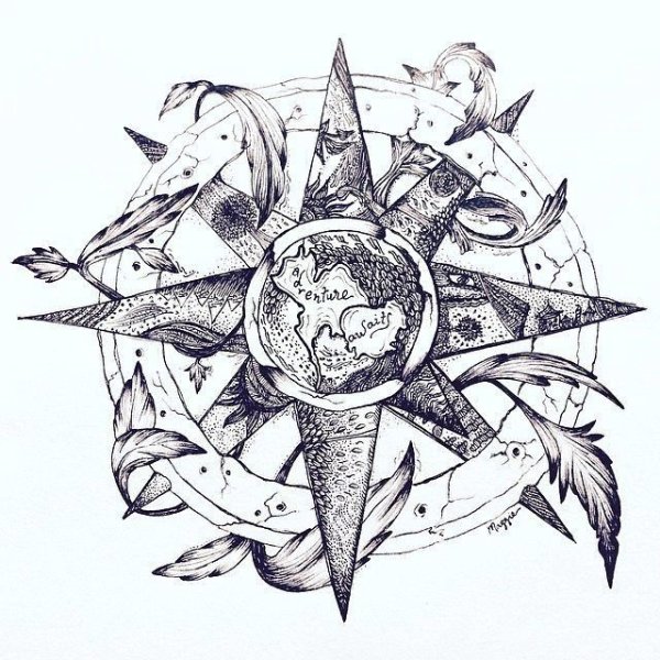 Роза ветров стилизованная