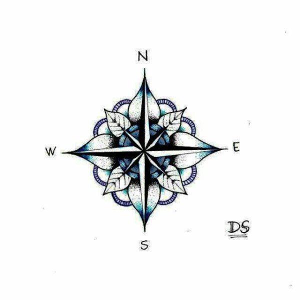 Татуировка роза ветров эскиз