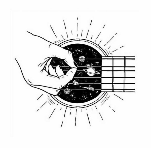 Струны гитары эскиз