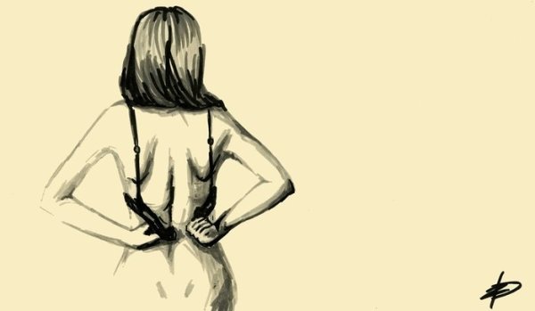 Скетч девушка со спины