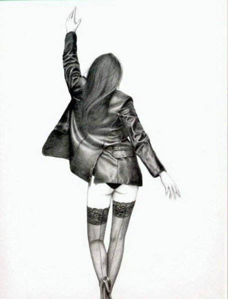 Нарисованные девушки в чулках