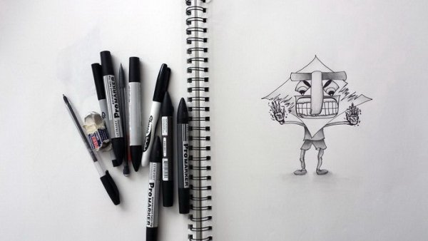 Монстры черной ручкой