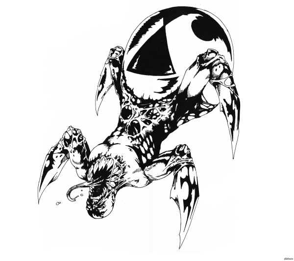 Спайдермен нарисованный ручкой