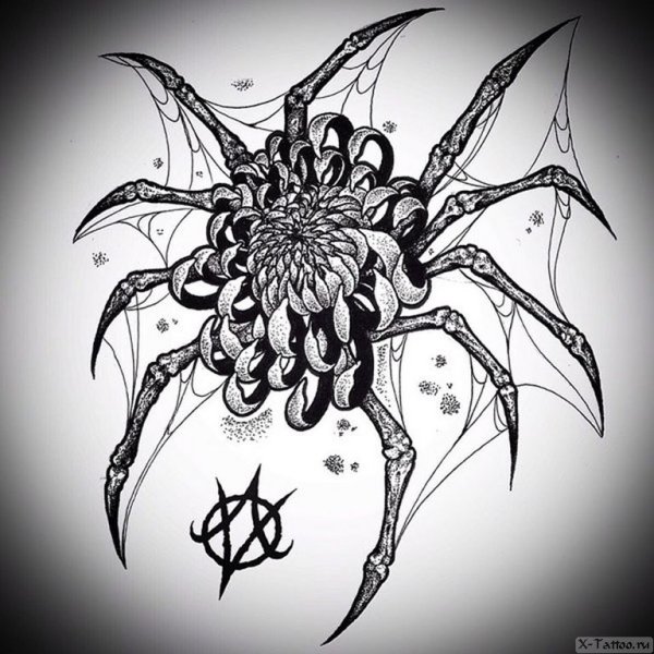 Татуировки пауков эскизы