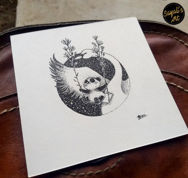 Точечное рисование гелевой ручкой