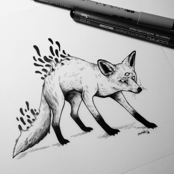 Ручка с лисичкой