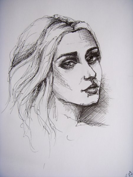 Портрет гелевой ручкой