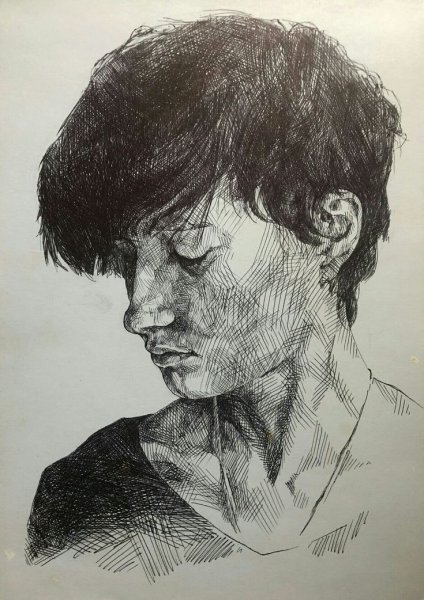 Ана де Армас рисунки портрет карандашом