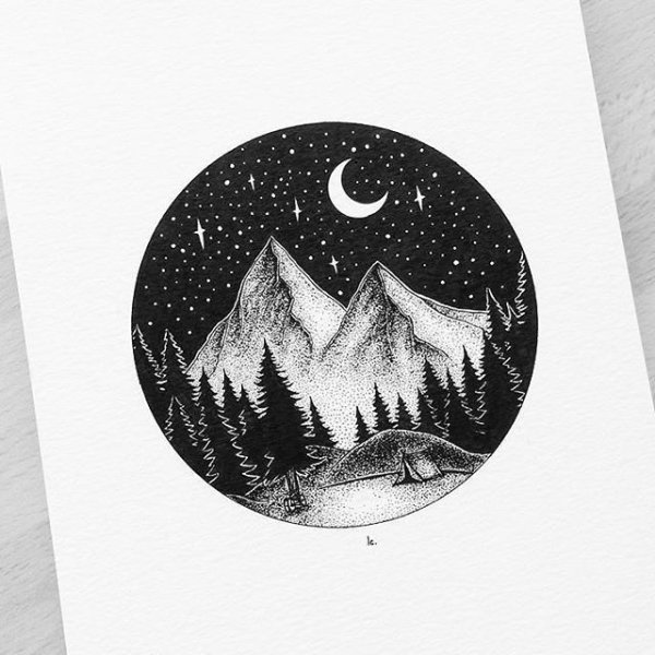 Луна карандашом