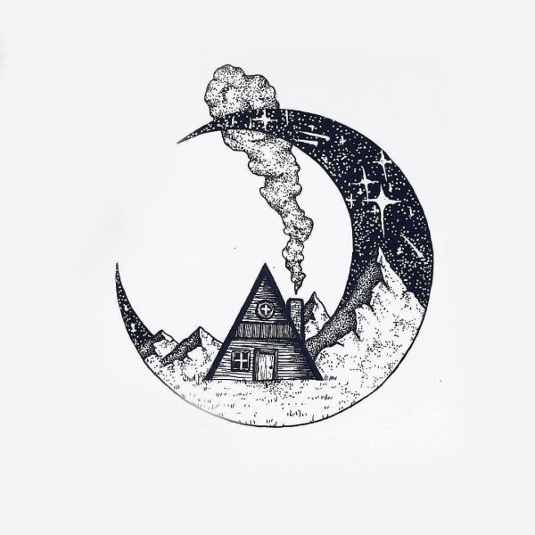 Маленькие рисунки для срисовки черной ручкой