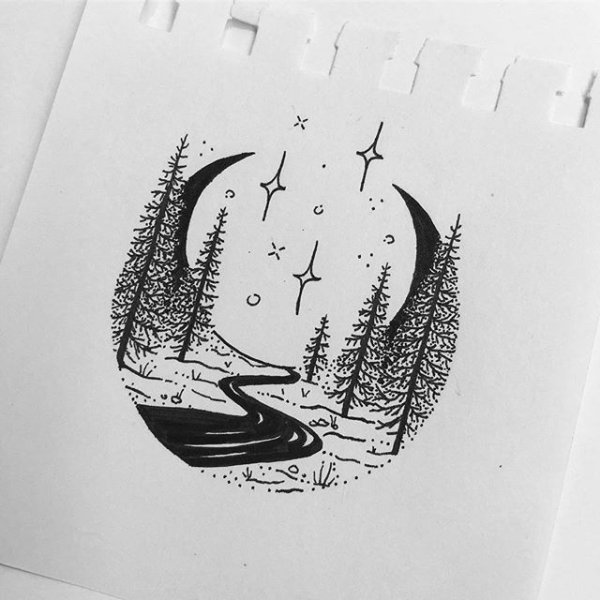 Минимализм рисунки в круге