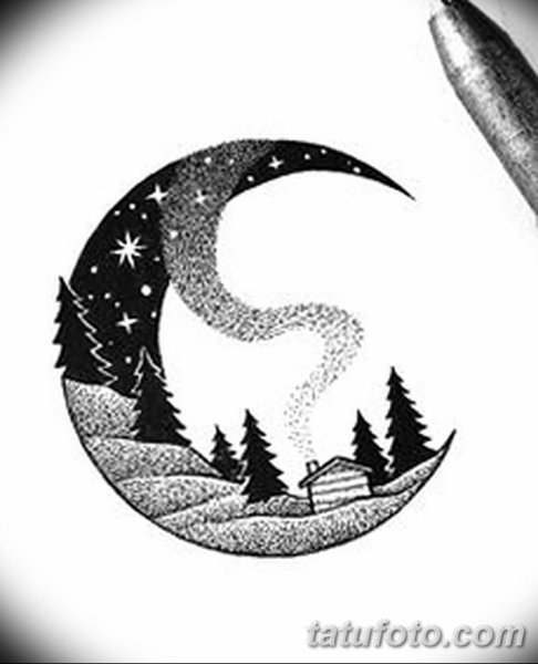 Триединая Луна тату