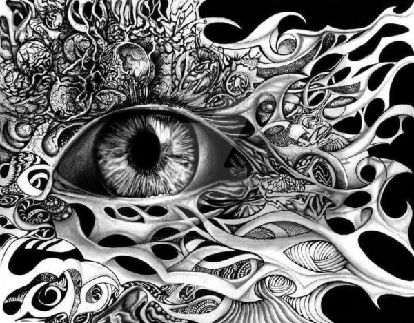 Психодел черно белый