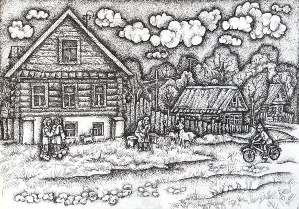 Матренин дом иллюстрация