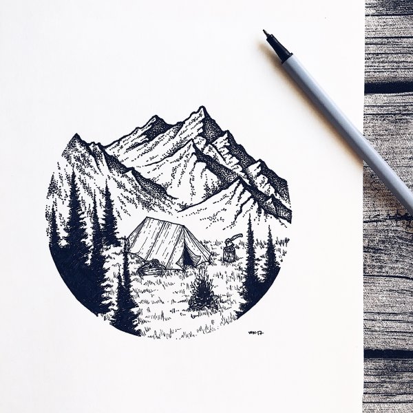 Горы карандашом