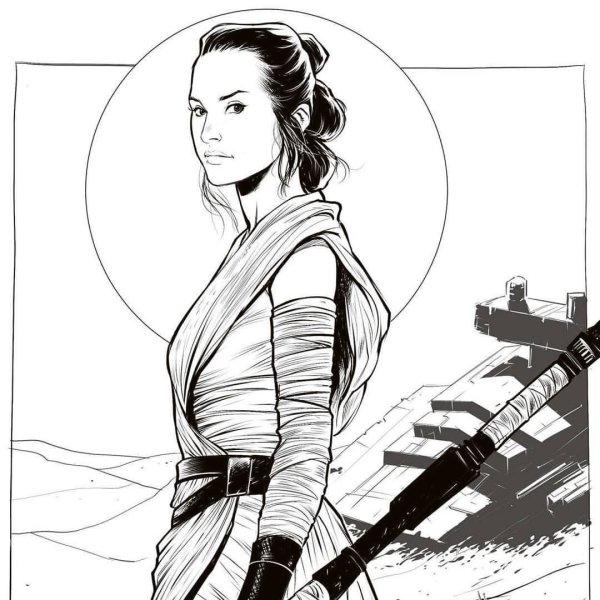 Раскраска Звездные войны Рей