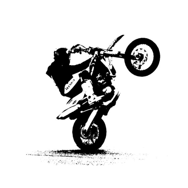 Мотоцикл черно белый