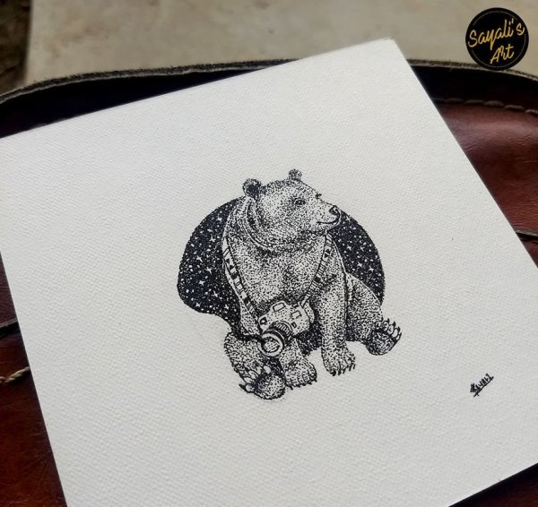 Точечные рисунки гелевой ручкой