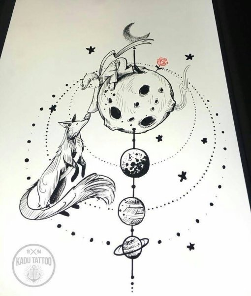 Маленький принц тату эскиз