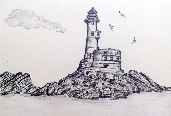 Сахалинский Маяк Анива зарисовки