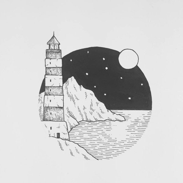 Маяк в графике