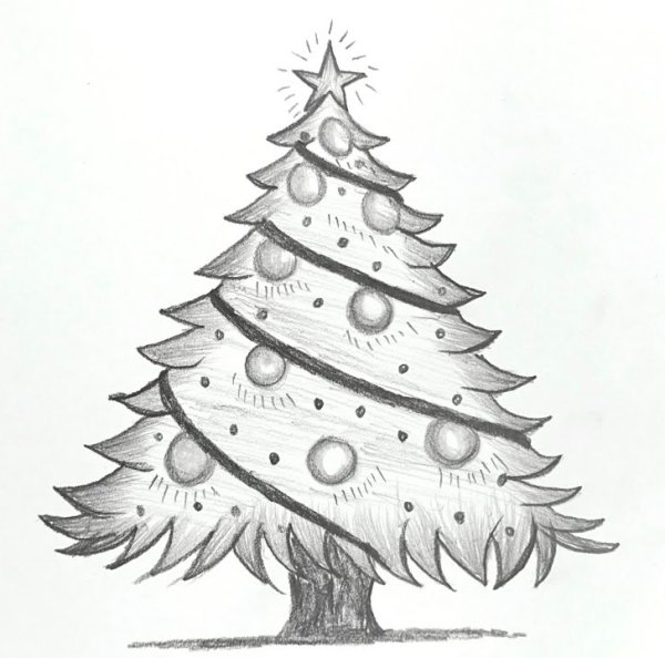 Новогодние зарисовки ручкой