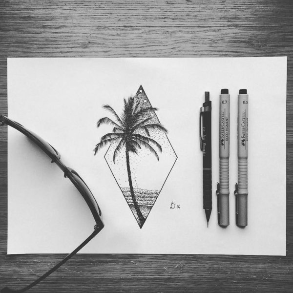 Татуировка Пальма эскиз