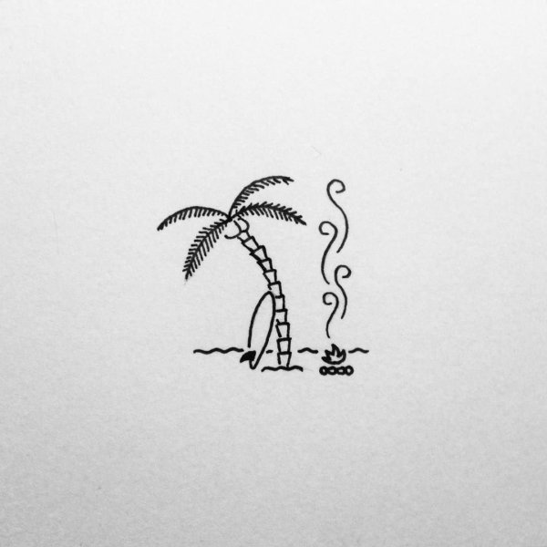 Пальма эскиз Минимализм