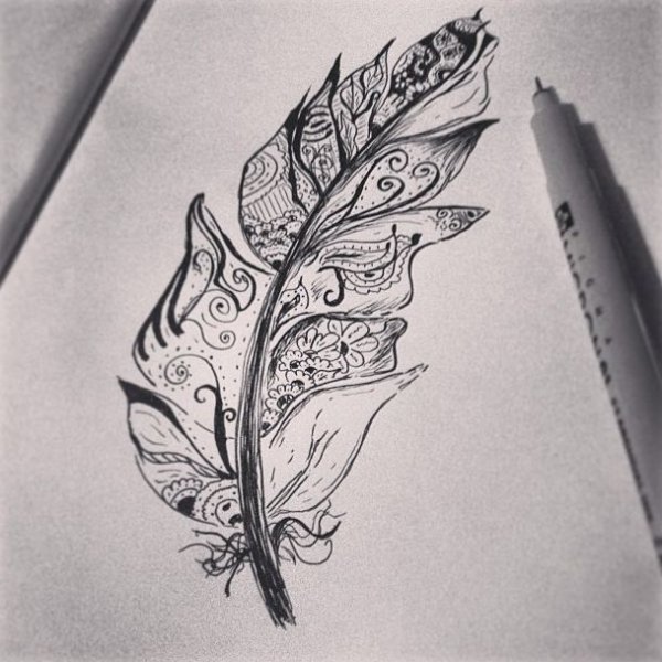 Перо гелевой ручкой