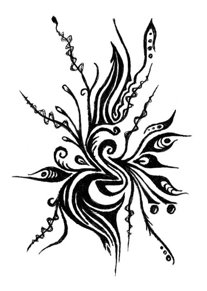 Красивые узоры черной ручкой