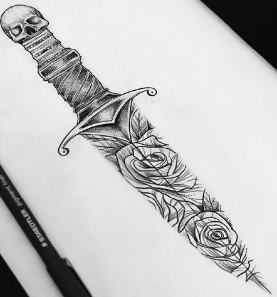 Клинок тату эскиз