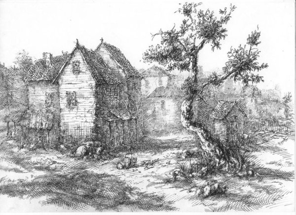 Стилизованный графический пейзаж