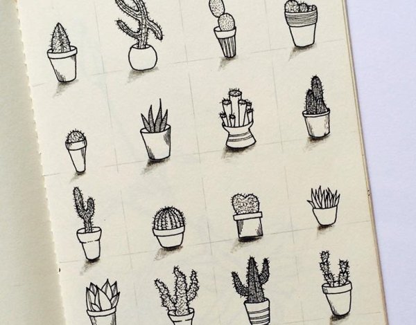 Тату Кактус эскизы