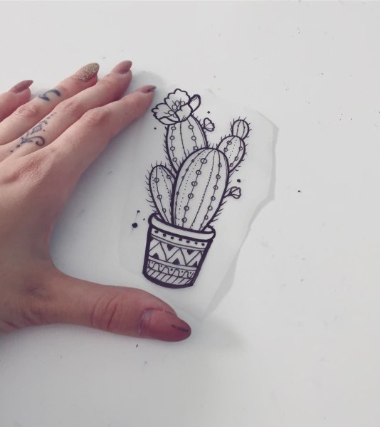 Маленькие тату эскизы Кактус