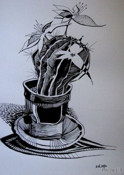 Стилизация цветок в горшке