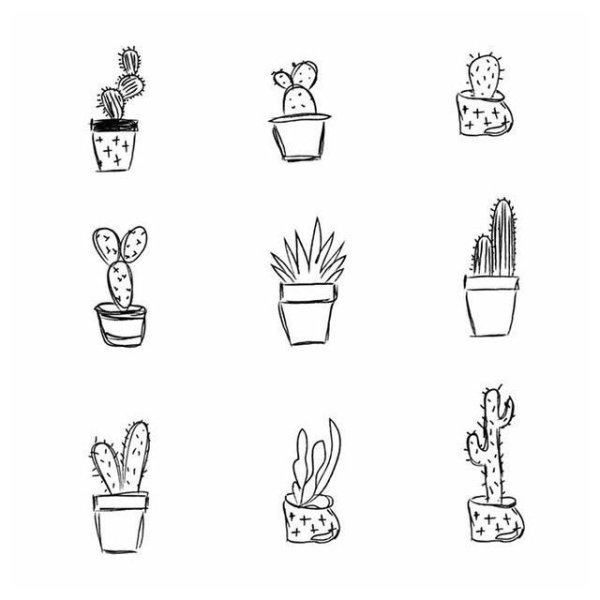 Тату Кактус эскизы