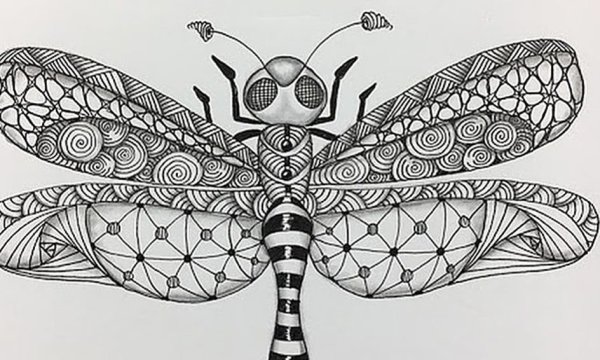 Пчела Зентангл