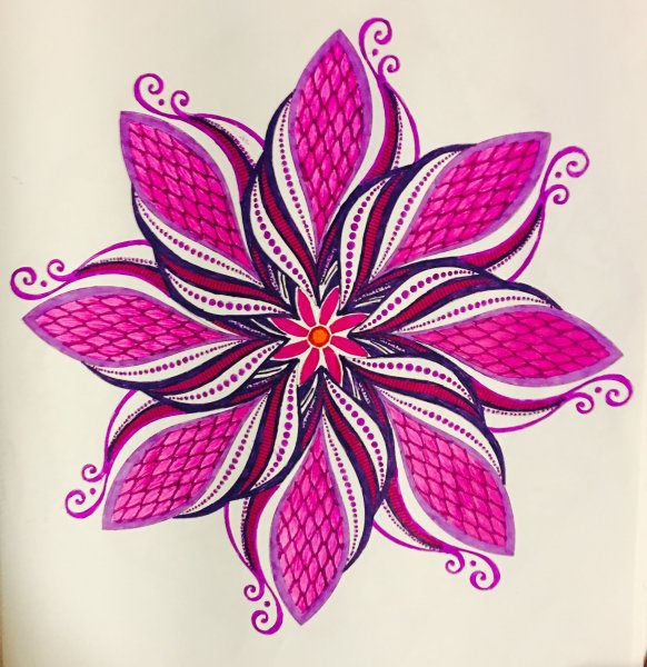 Мандалы цветными ручками