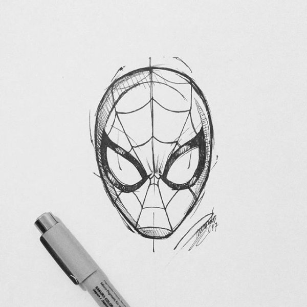 Человек паук тату эскиз
