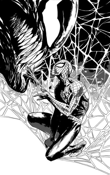 Черно белый комикс Марвел человек-паук