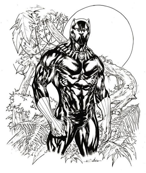 Черная пантера Marvel скетчи