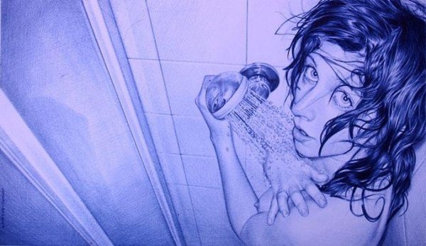 Реалистичные портреты шариковой ручкой