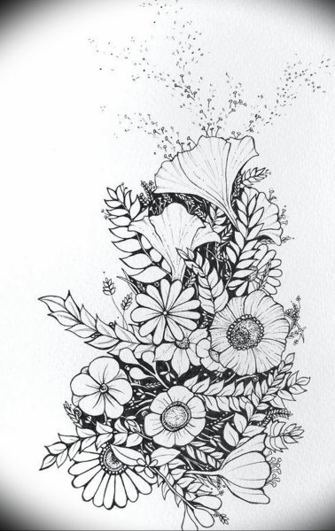 Цветочная композиция в графике