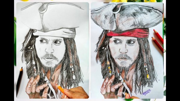 Капитан Джек Воробей чб