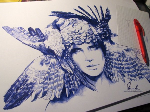 Работы художников ручкой