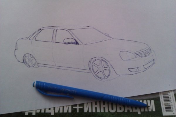 Срисовывать машину легкую приору