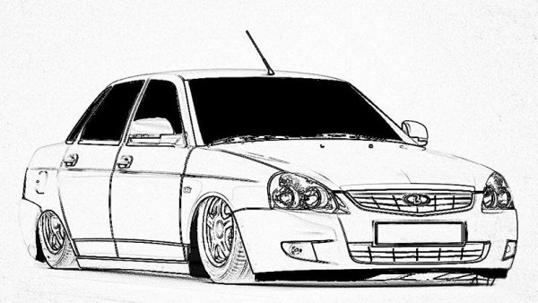 Раскраска ВАЗ 2114 Лада Приора